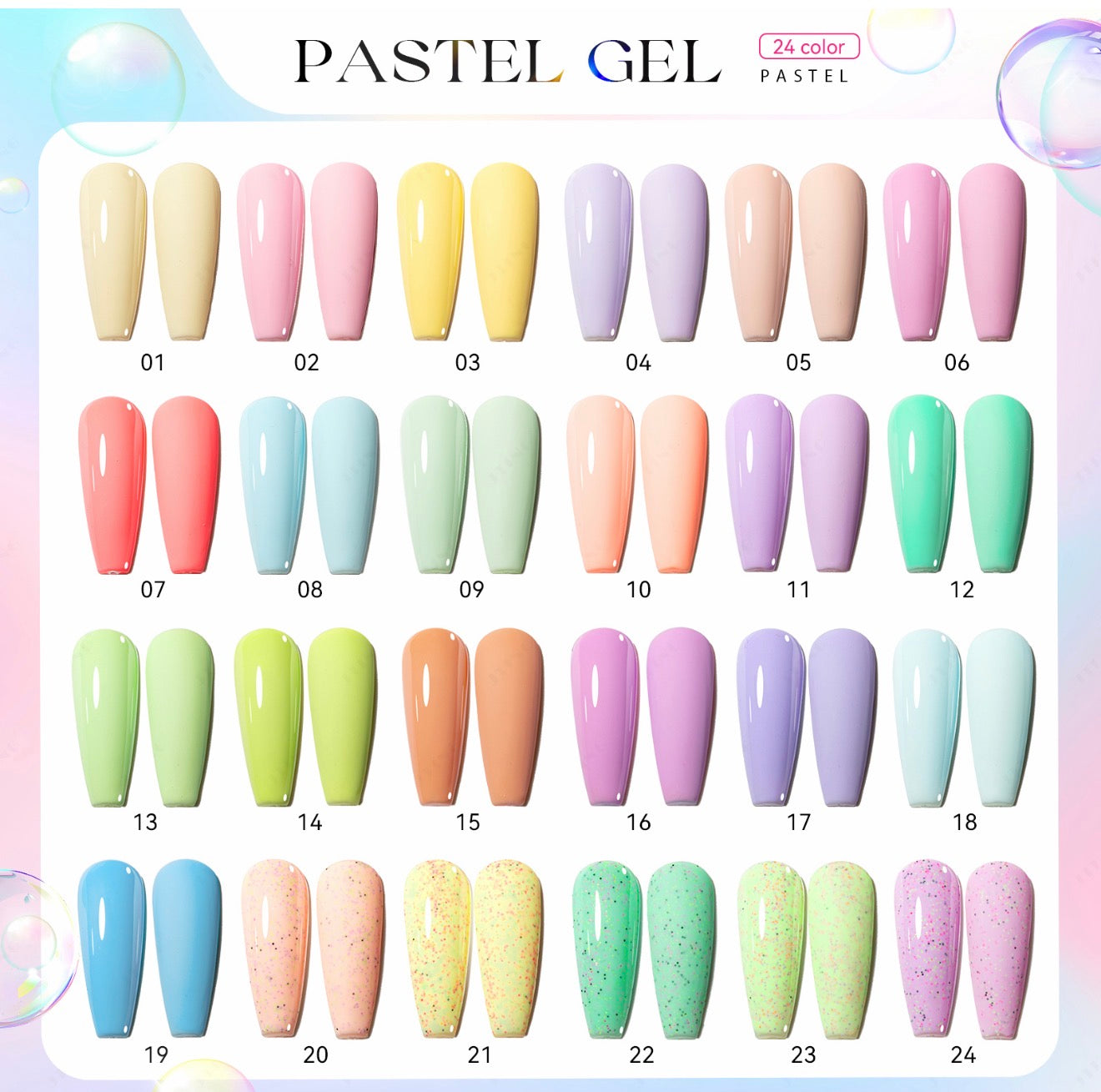 Colección pastel 24 colores