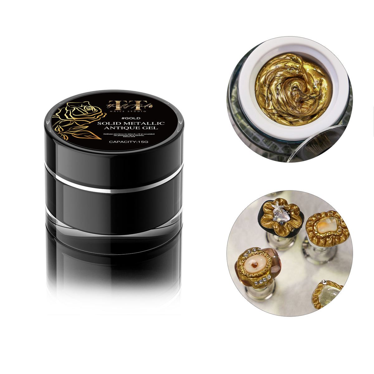 Solid Metallic Antique Gel Gold 15g